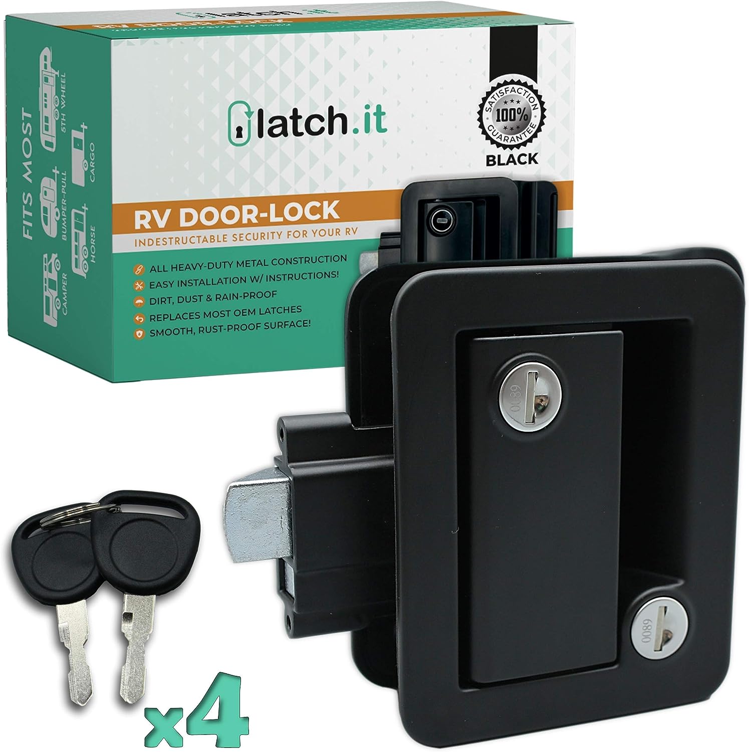 LATCH.IT Black RV Door Latch