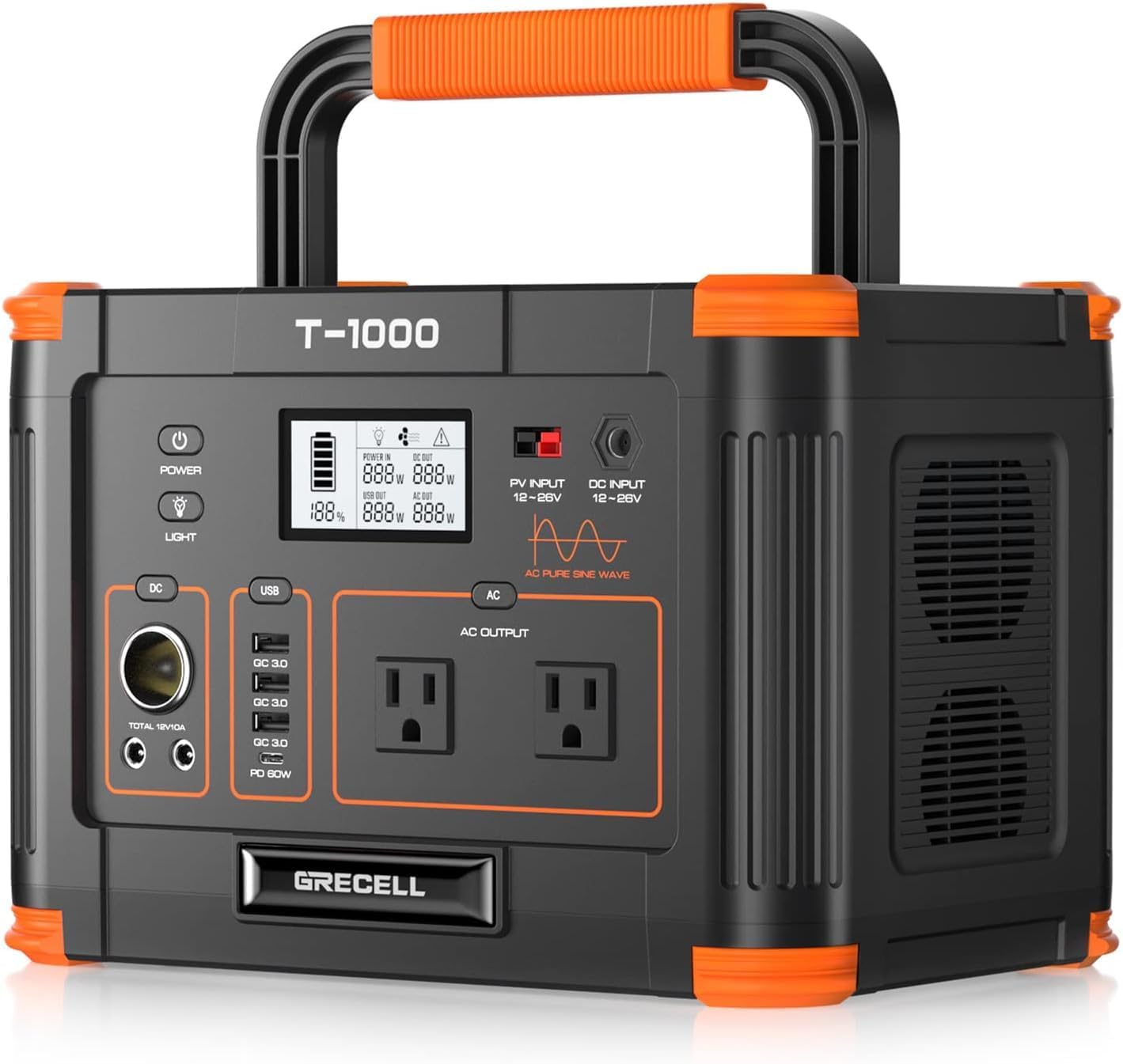 Portable Power Station 1000W (Peak 2000W)